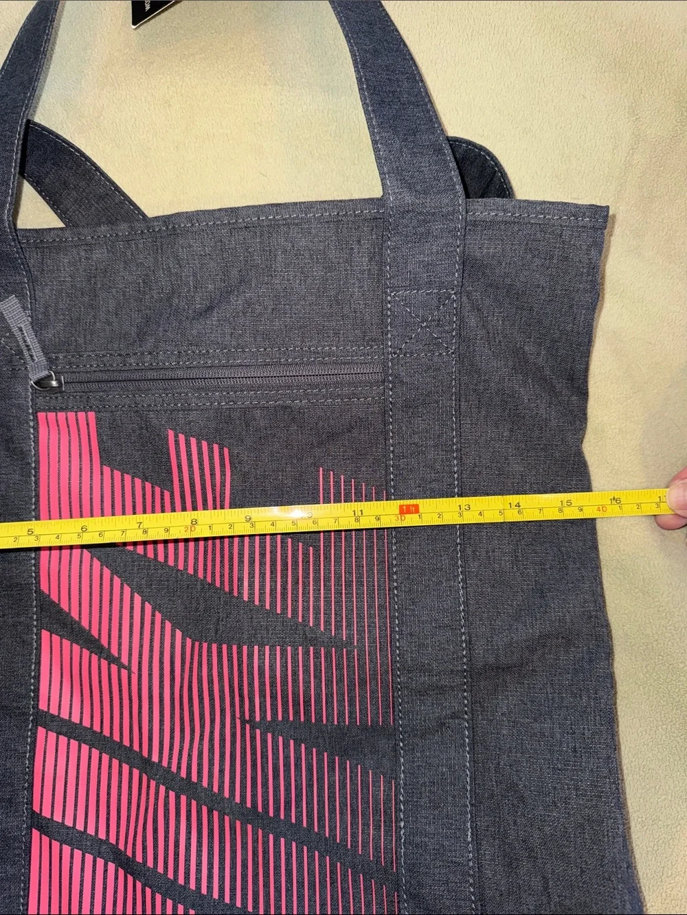 Nike Navy Gym|Tote Bag with Pink Graphic Stripe